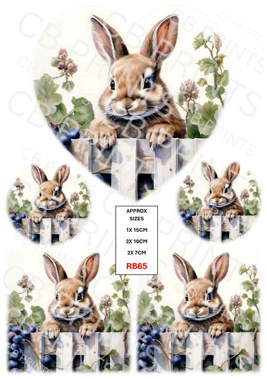 Rabbit Decoupage Print RB65 | Mulberry Paper