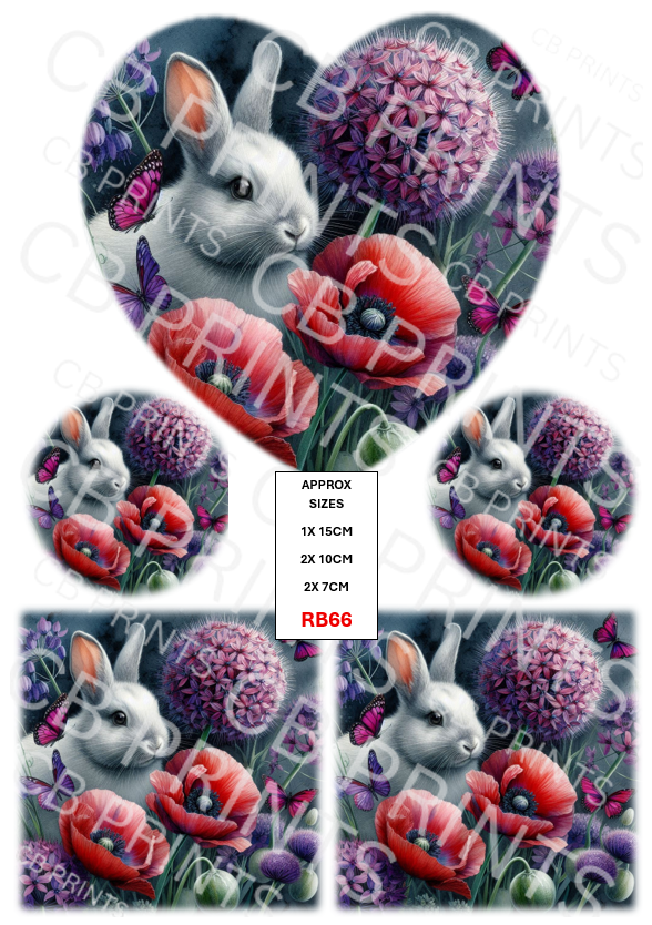 Rabbit Decoupage Print RB66 | Mulberry Paper