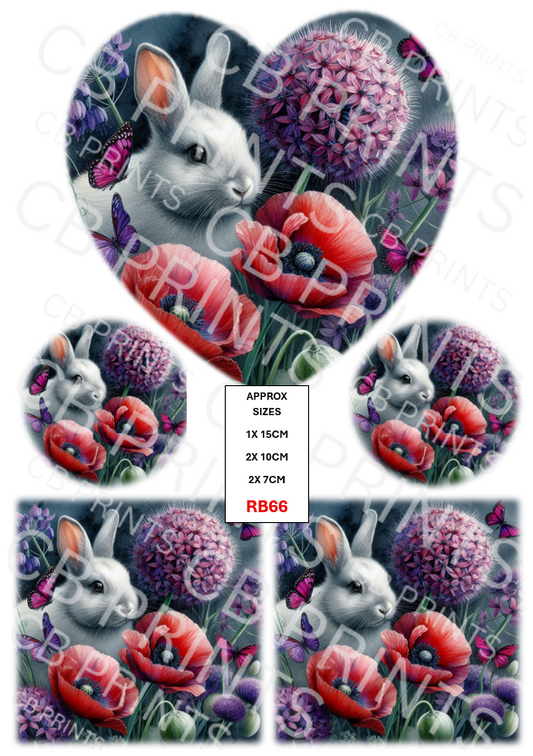 Rabbit Decoupage Print RB66 | Mulberry Paper