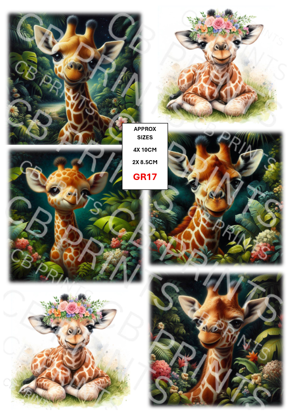 Giraffe Decoupage Print GR17 | Mulberry Paper