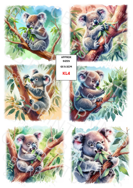 Koala Bear Decoupage Paper Print KL4 – Mulberry Paper