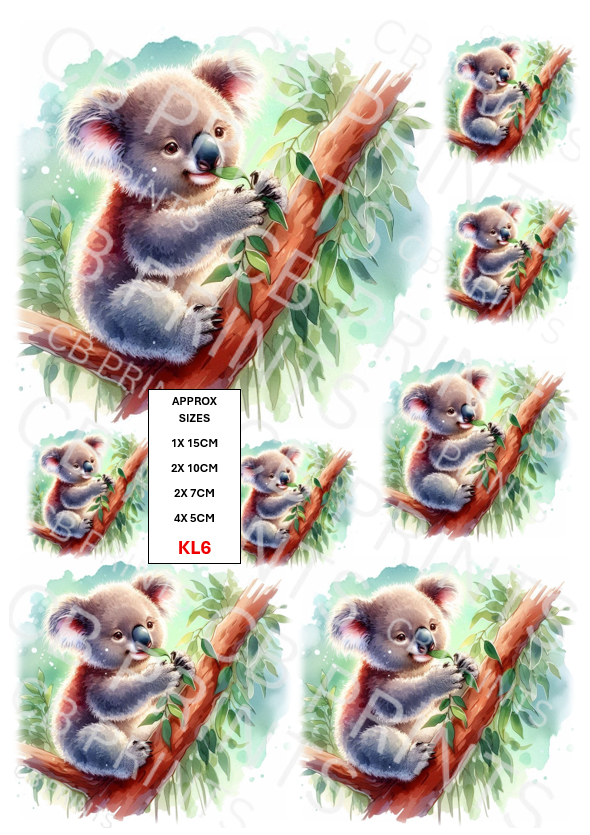 Koala Bear Decoupage Paper Print KL6 – Mulberry Paper