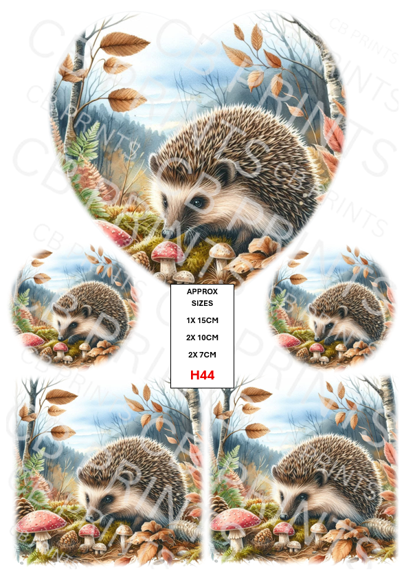 Hedgehog Decoupage Print H44 | Mulberry Paper