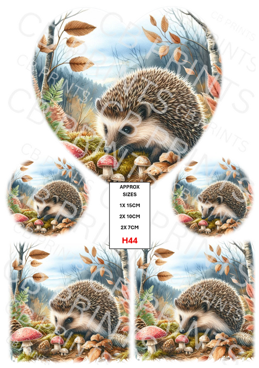 Hedgehog Decoupage Print H44 | Mulberry Paper