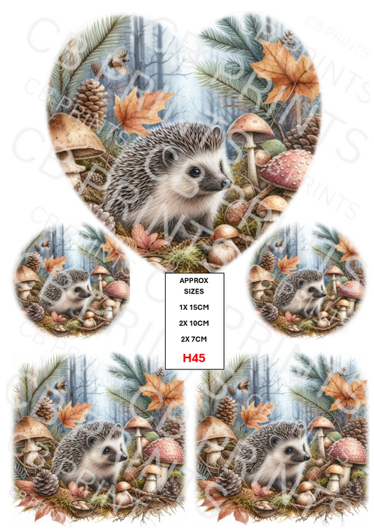 Hedgehog Decoupage Print H45 | Mulberry Paper