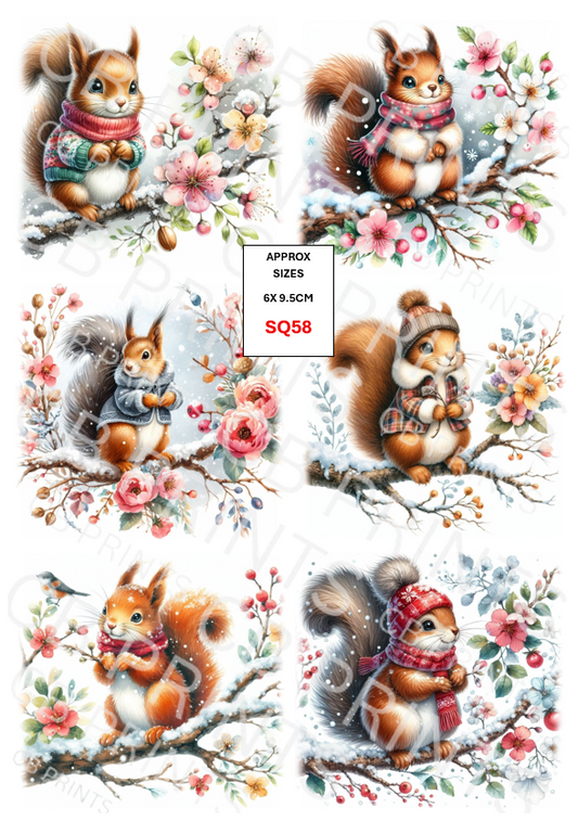 Squirrel Decoupage Print SQ58 | Mulberry Paper