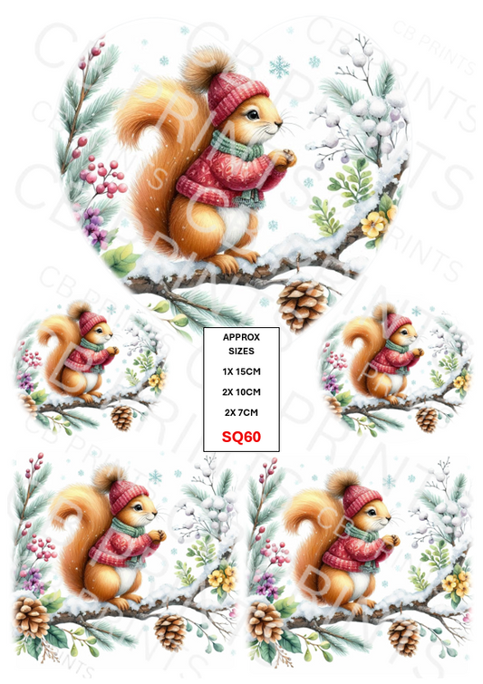 Squirrel Decoupage Print SQ60 | Mulberry Paper