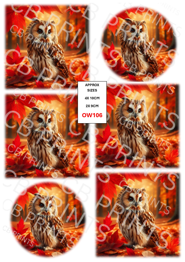 Owl Decoupage Print OW106 | Mulberry Paper