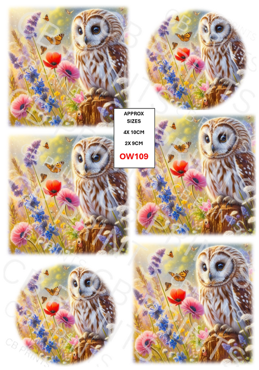 Owl Decoupage Print OW109 | Mulberry Paper