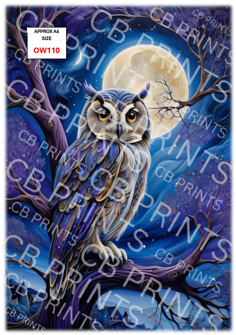 Owl Decoupage Print OW110 | Mulberry Paper