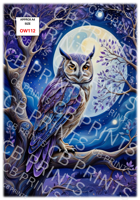 Owl Decoupage Print OW112 | Mulberry Paper