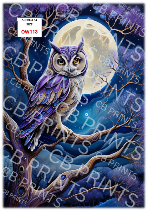 Owl Decoupage Print OW113 | Mulberry Paper