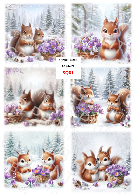 Squirrel Decoupage Print SQ61 | Mulberry Paper