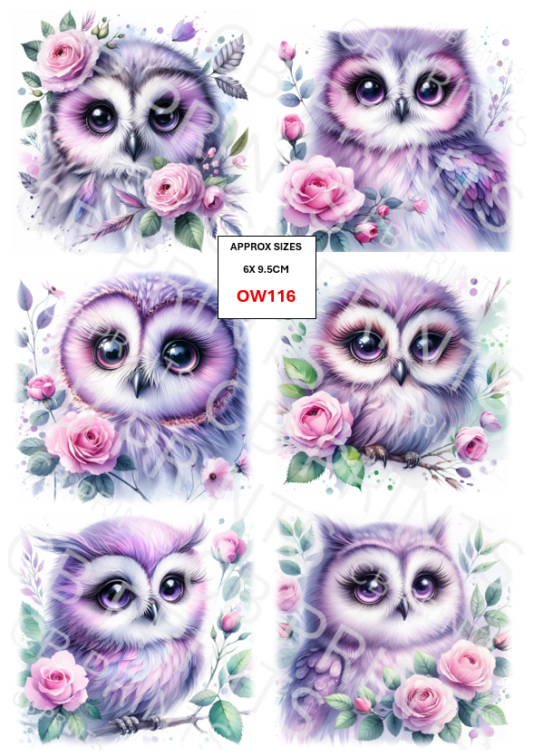 Owl Decoupage Print OW116 | Mulberry Paper