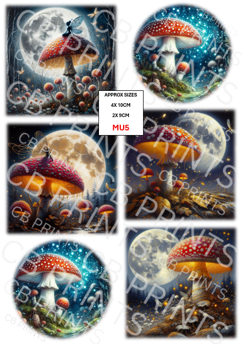 Fairy mushroom Decoupage Print MU5 | Mulberry Paper
