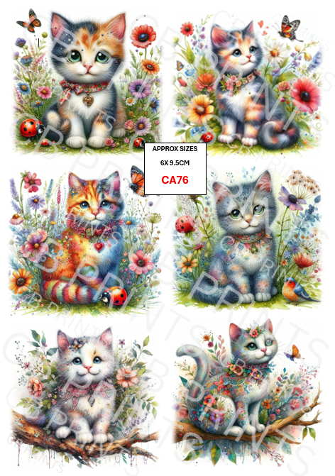 Cat Decoupage Paper CA76 – Mulberry Paper Print