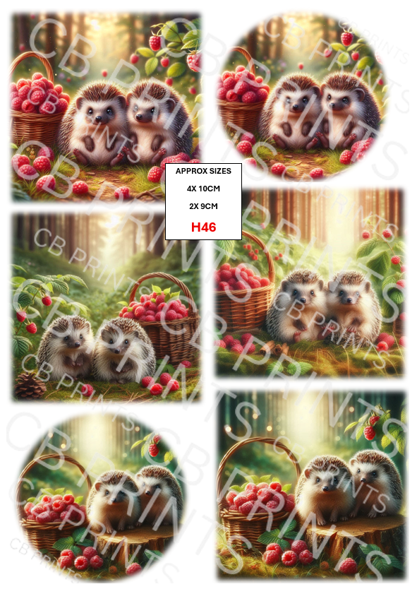 Hedgehog Decoupage Print H46 | Mulberry Paper