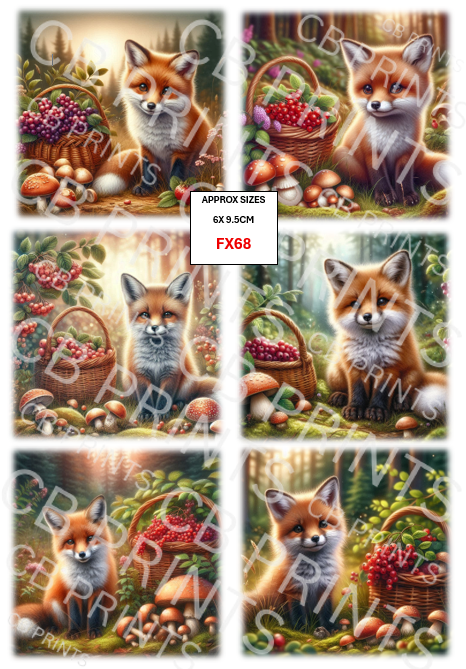 Fox Decoupage Print FX68 | Mulberry Paper