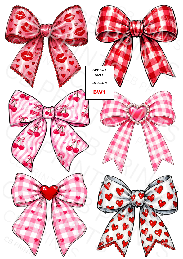 Pretty bow Decoupage Print BW1 | Mulberry Paper