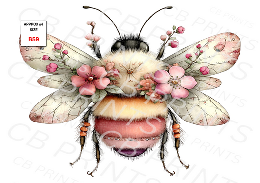 Bee Decoupage Print B59 | Mulberry Paper