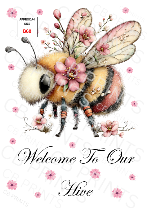 Bee Decoupage Print B60 | Mulberry Paper