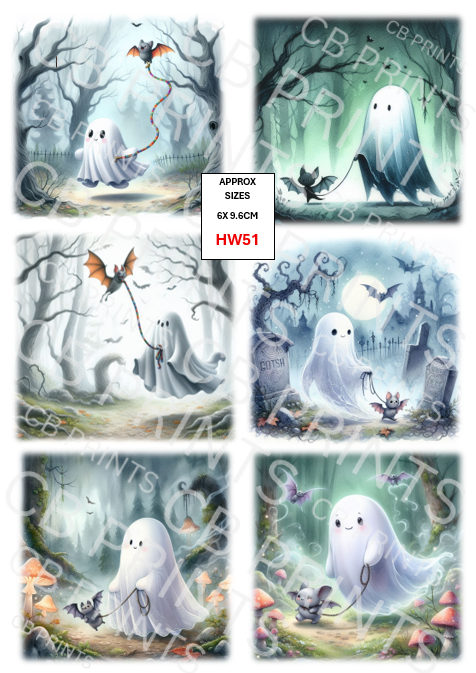 Halloween Decoupage Paper Print HW51 – Mulberry Paper