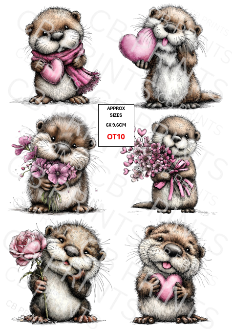 Otter Decoupage Paper Print OT10 | Mulberry Paper