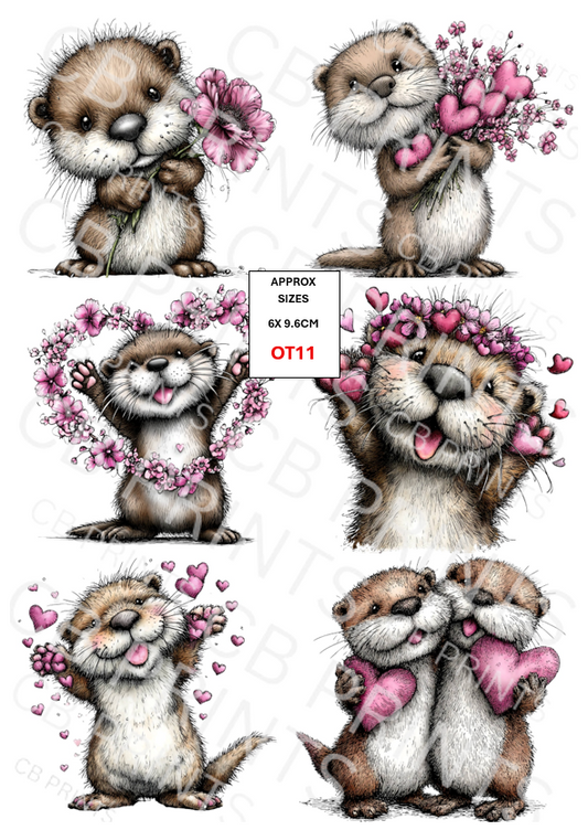 Otter Decoupage Paper Print OT11 | Mulberry Paper