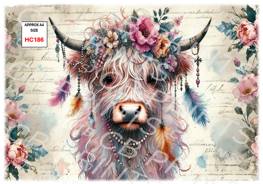 Highland Cow Decoupage Print HC186 | Mulberry Paper