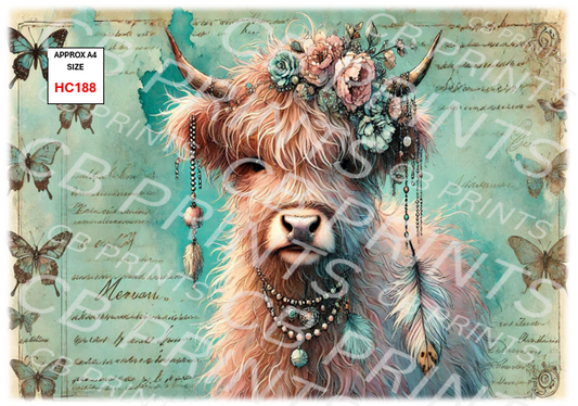Highland Cow Decoupage Print HC188 | Mulberry Paper