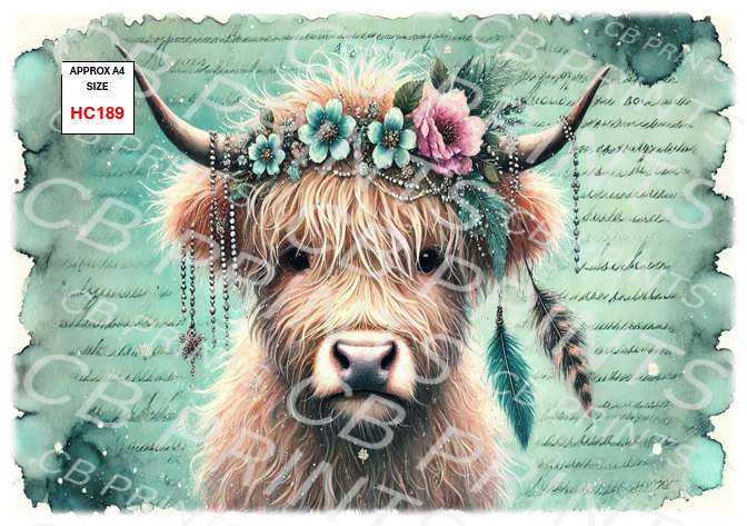 Highland Cow Decoupage Print HC189 | Mulberry Paper