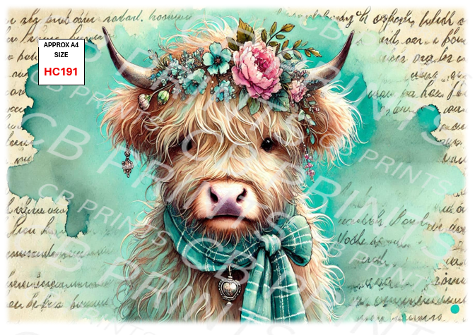 Highland Cow Decoupage Print HC191 | Mulberry Paper