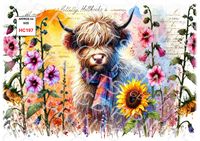 Highland Cow Decoupage Print HC197 | Mulberry Paper