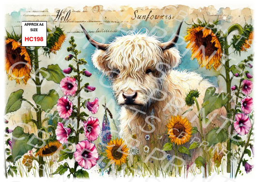 Highland Cow Decoupage Print HC198 | Mulberry Paper
