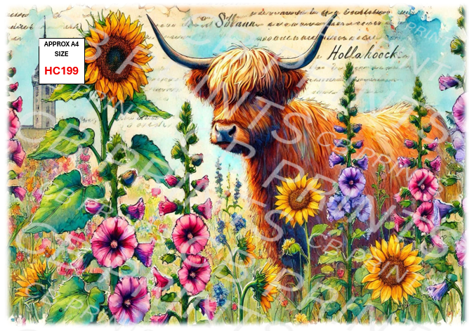 Highland Cow Decoupage Print HC199 | Mulberry Paper