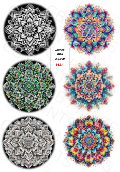 Mandala Decoupage Print MA1 | Mulberry Paper