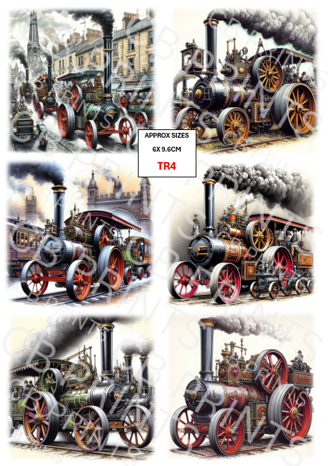 Train Decoupage Paper Print TR4 | Mulberry Paper