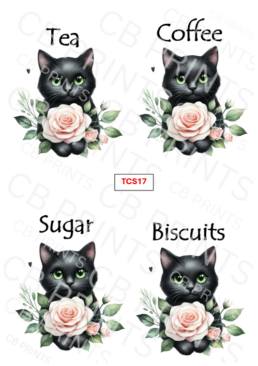 Cat Tea, Coffee, Sugar Decoupage Paper TCS17 – Mulberry Paper Print