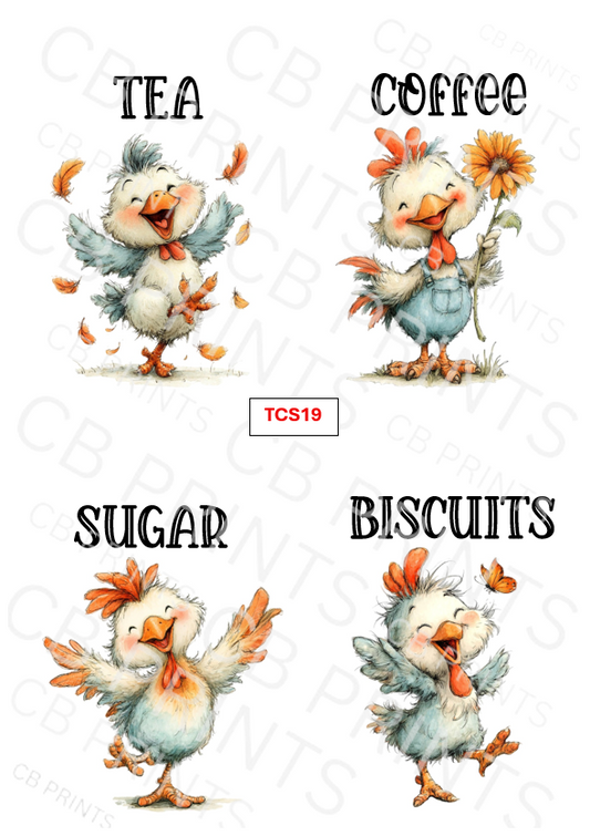 Chicken Tea, Coffee, Sugar Decoupage Paper TCS19 – Mulberry Paper Print