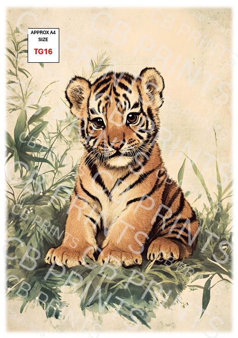 Tiger Decoupage Print TG16 | Mulberry Paper