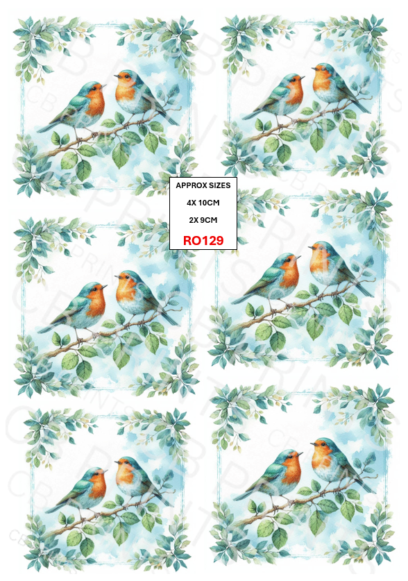 Robin Decoupage Print RO129 | Mulberry Paper