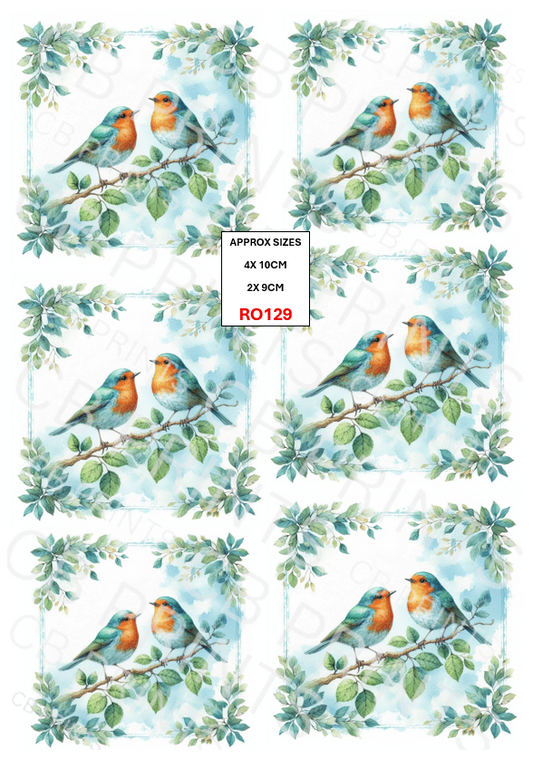 Robin Decoupage Print RO129 | Mulberry Paper