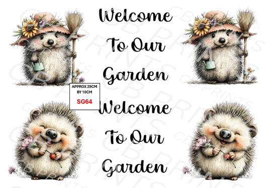 Hedgehog Decoupage Print SG64 | Mulberry Paper