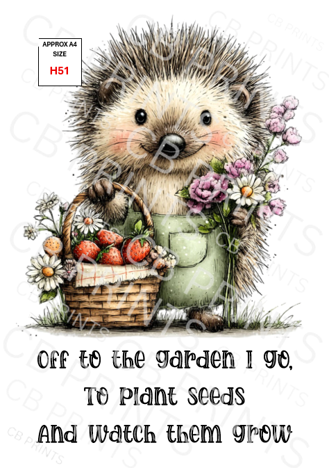 Hedgehog Decoupage Print H51 | Mulberry Paper