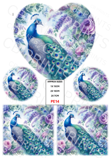 Peacock Decoupage Paper Print PE14 – Mulberry Paper