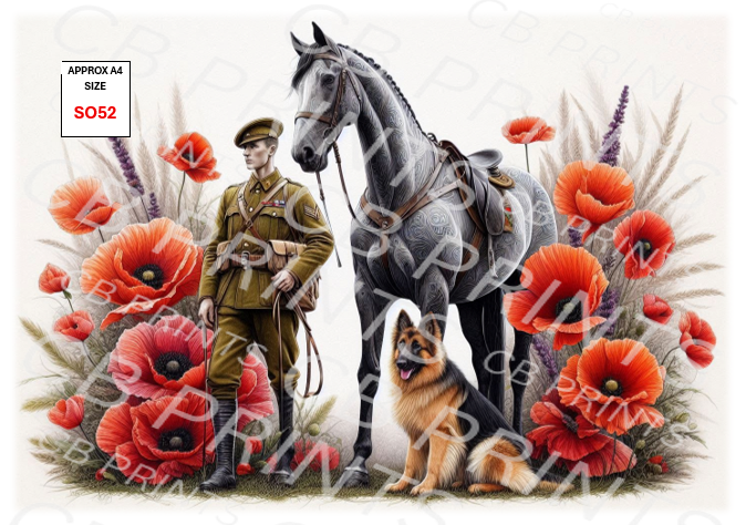 Remembrance Soldier Decoupage Paper Print SO52 – Mulberry Paper