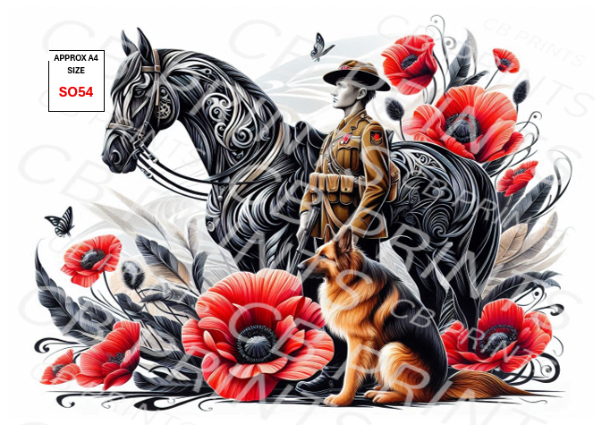 Remembrance Soldier Decoupage Paper Print SO54 – Mulberry Paper