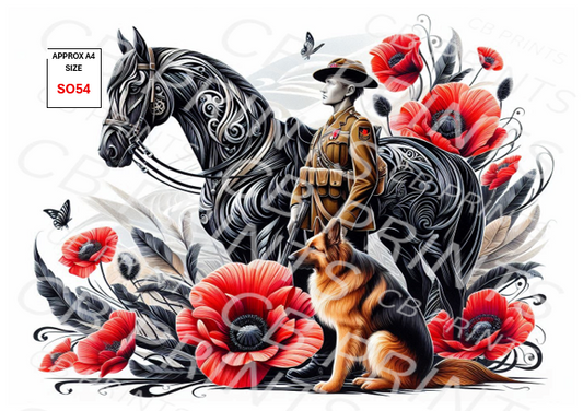 Remembrance Soldier Decoupage Paper Print SO54 – Mulberry Paper