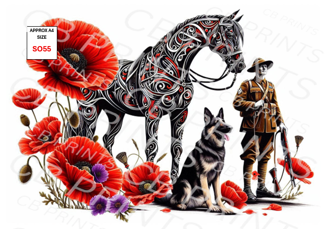 Remembrance Soldier Decoupage Paper Print SO55 – Mulberry Paper
