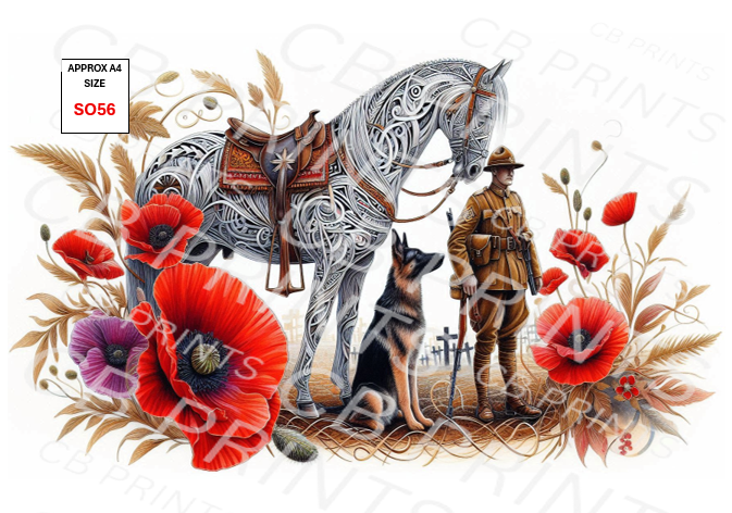 Remembrance Soldier Decoupage Paper Print SO56 – Mulberry Paper